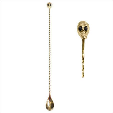 Gold Skull Bar Spoon