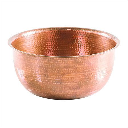Copper Hammered Large Bowl