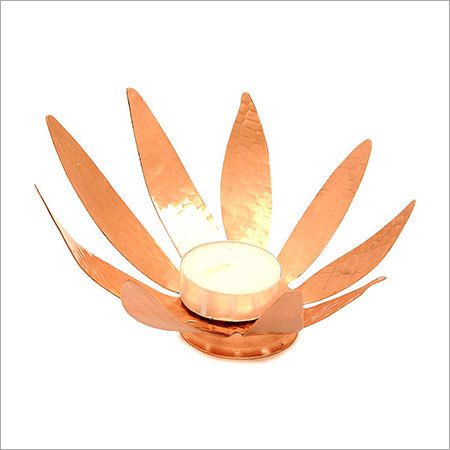 Flower Shape Copper Candle Holder
