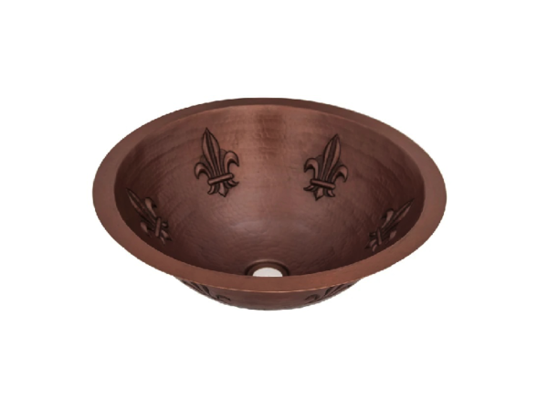 Bathrooms Hand Hammered Pure Copper Vanity Sink for Countertop with design