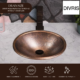 Oval Bathrooms Hand Hammered Pure Copper Vanity Sink for Countertop