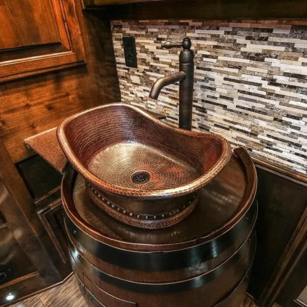 Premier Copper 20 inches Bathtub Vessel Hammered Copper Sink