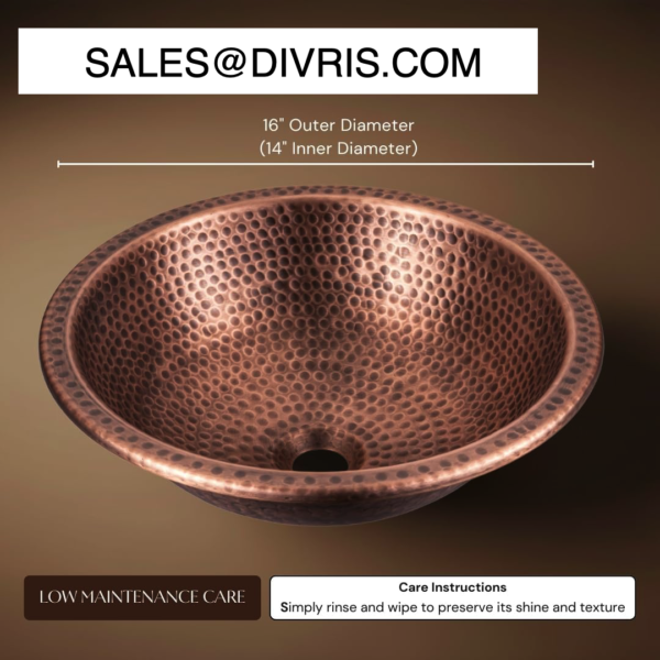 Bathrooms Hand Hammered Pure Copper Vanity Sink for Countertop