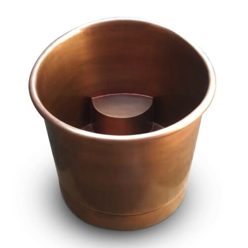 39-Inch Round Japanese Soaking Style Antique Finish Copper Bathtub