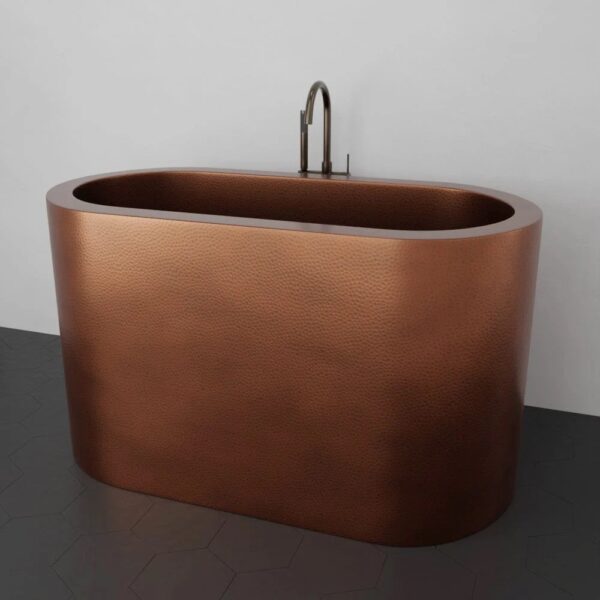 Japanese Soaking Style Antique Finish Copper Bathtub