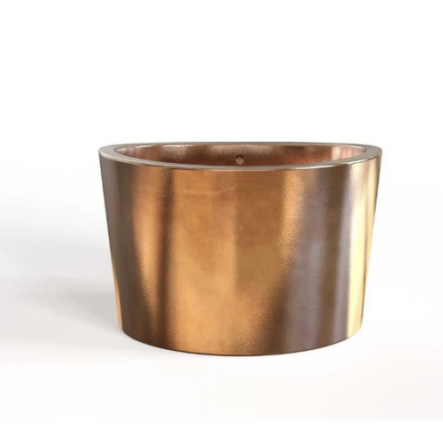 Oval Japanese Soaking Style Antique Finish Copper Bathtub