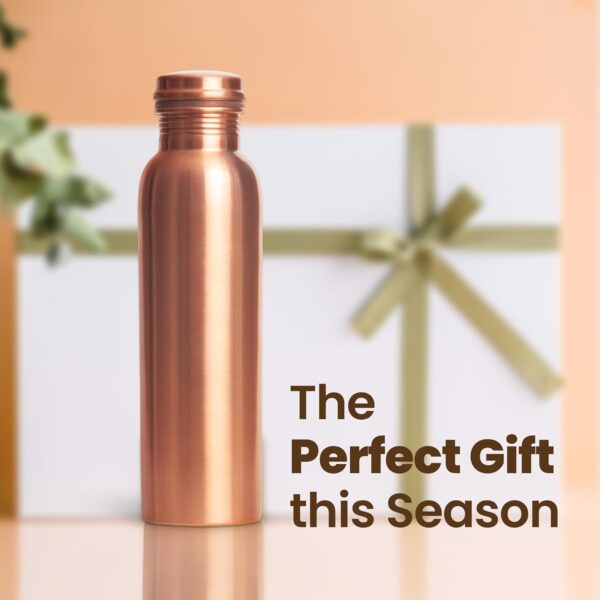 Pure Copper Water Bottle for Drinking Water,1000 ml Smooth Finish