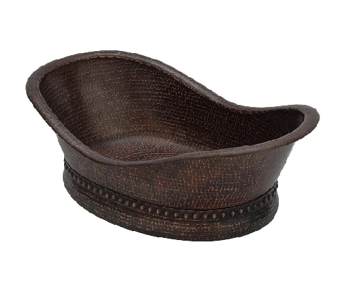 Premier Copper 20 inches Bathtub Vessel Hammered Copper Sink