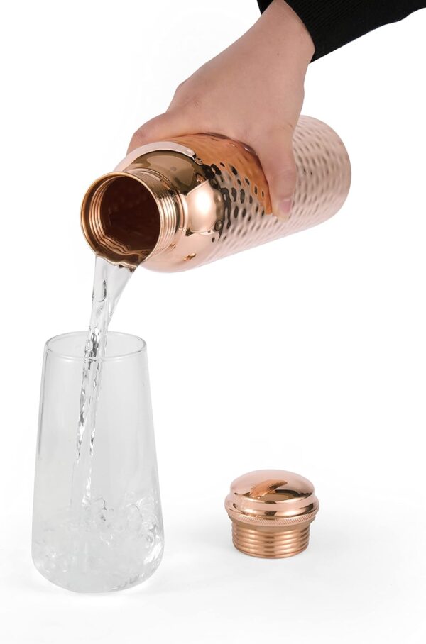 Hammered 100% Pure Copper Water Bottle for Drinking Water,1000 ml Smooth Finish