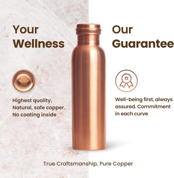 Pure Copper Water Bottle for Drinking Water,1000 ml Smooth Finish