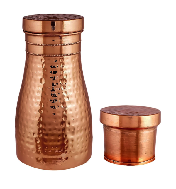 Pure Copper Handmade Hammered Copper Carafe Pitcher