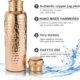 Hammered 100% Pure Copper Water Bottle for Drinking Water,1000 ml Smooth Finish
