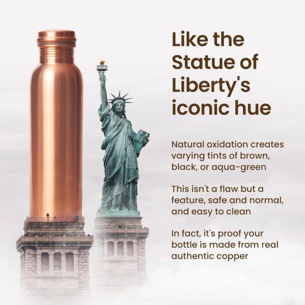 Pure Copper Water Bottle for Drinking Water,1000 ml Smooth Finish