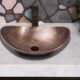 Oval Bathrooms Hand Hammered Pure Copper Vanity Sink for Countertop
