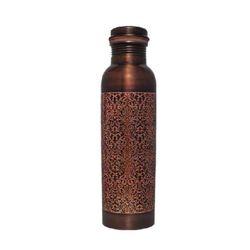 Etching Design 100% Pure Copper Water Bottle for Drinking Water,1000 ml