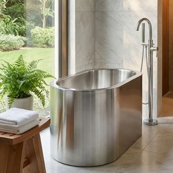 Japanese Soaking Style Stainless Steel Bathtub