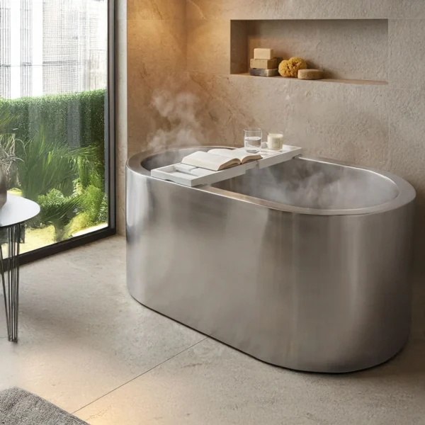 Japanese Soaking Style Stainless Steel Bathtub