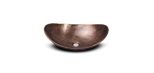 Oval Bathrooms Hand Hammered Pure Copper Vanity Sink for Countertop