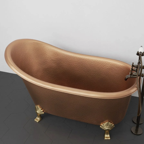 Clawfoot Copper Bathtub Hammered Polished Copper Finish
