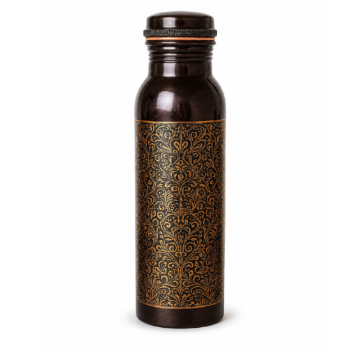 Etching Design 100% Pure Copper Water Bottle for Drinking Water,1000 ml