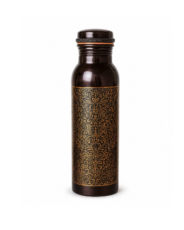 Etching Design 100% Pure Copper Water Bottle for Drinking Water,1000 ml