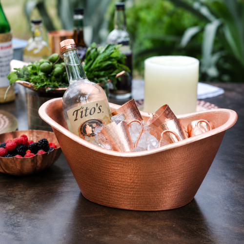 Hammered Copper Beverage Tub