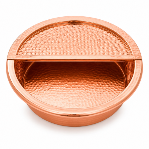 Hammered Copper Pedicure Bowl with Foot Rest
