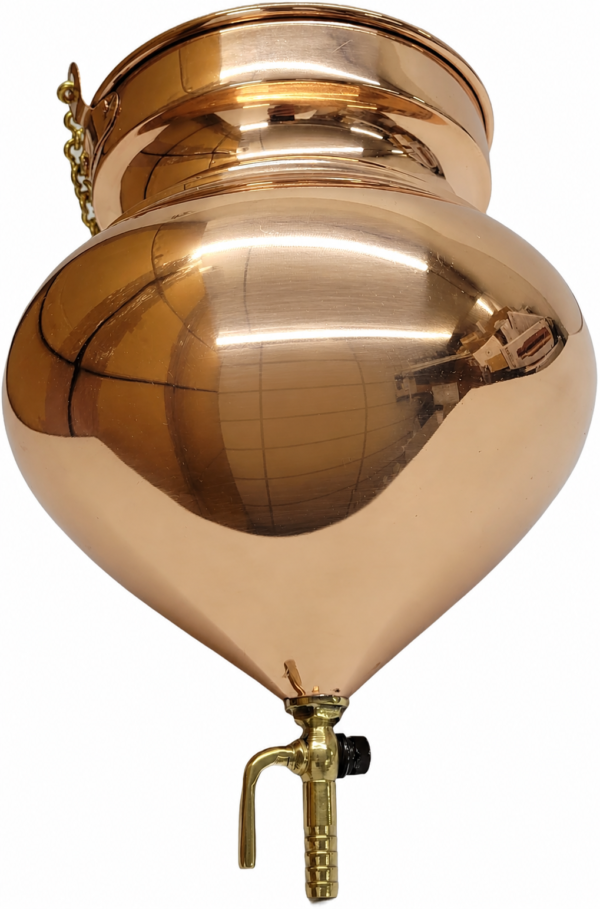 Pure Copper Shirodhara Pot Ayurvedic Equipment with Control Valve and Brass Chain