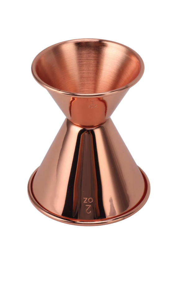 Double Head Cocktail Jigger, Food Grade Elegant Double Head Measuring Cup Japanese Style for Family for Bar (Copper Plating)