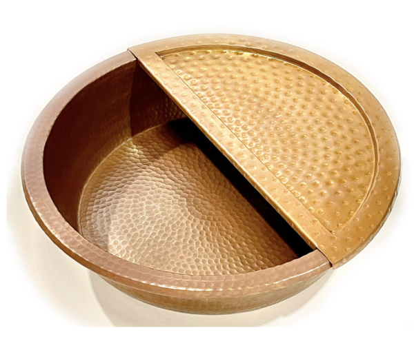 Hammered Copper Pedicure Bowl with Foot Rest