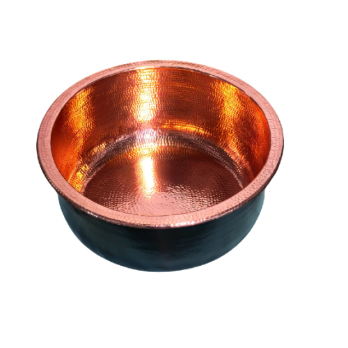 Hammered Copper Pedicure Bowl Powder Coated