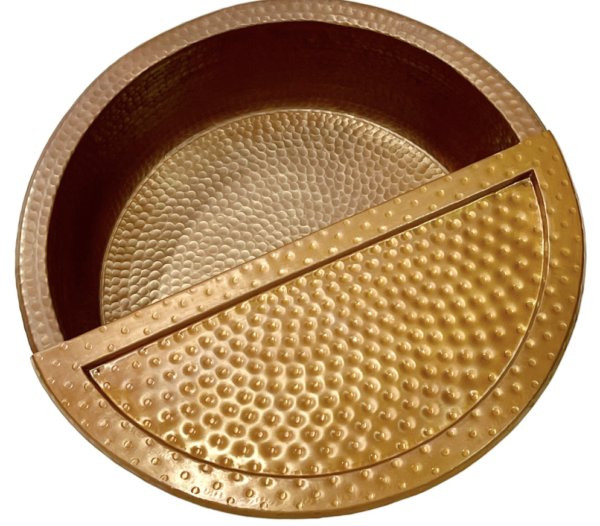 Hammered Copper Pedicure Bowl with Foot Rest