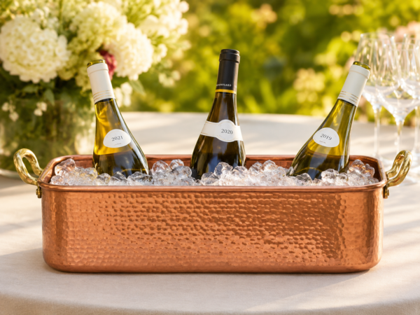 Rectangular Hammered Copper Beverage Tub