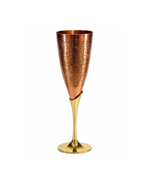 47f75885-ca54-417f-b9af-e82ebaaca41a Engraved Brass Goblets Champagne Glasses Flutes Coupes Wine Glass Set (Copper Plated)