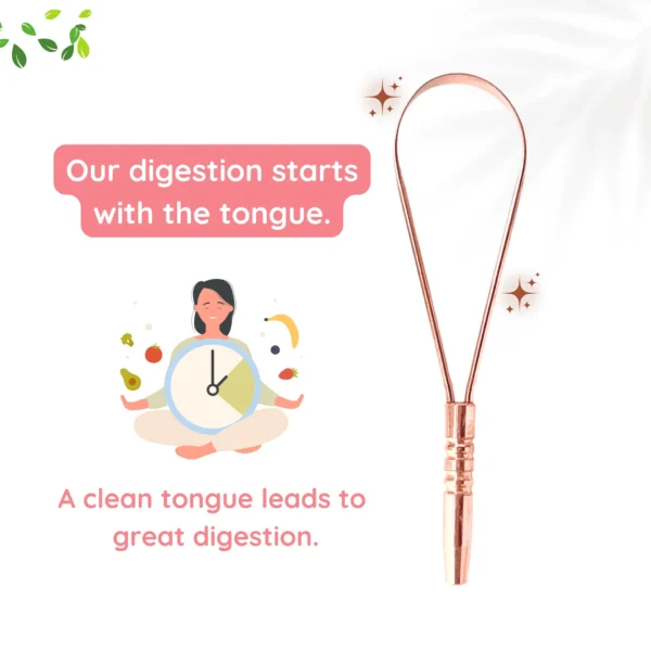 Pure Copper Tongue Scraper Single Hand