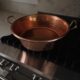 Hammered Copper Jam Pan With Brass Handles