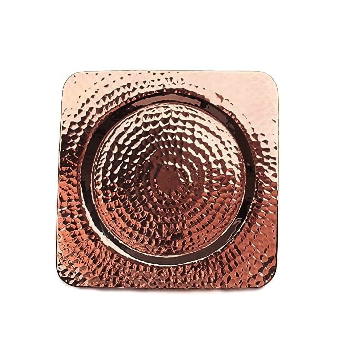 Square Bottle Coaster, Hand Hammered 100% Pure Copper, 5.5 inch