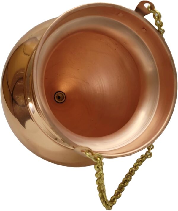 Pure Copper Shirodhara Pot Ayurvedic Equipment with Control Valve and Brass Chain