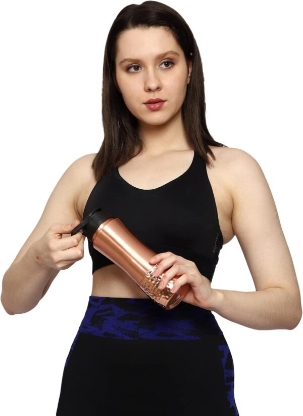 Copper Water Bottle, Hand Hammered Ayurvedic Flip Sipper, Leakproof 1000ML