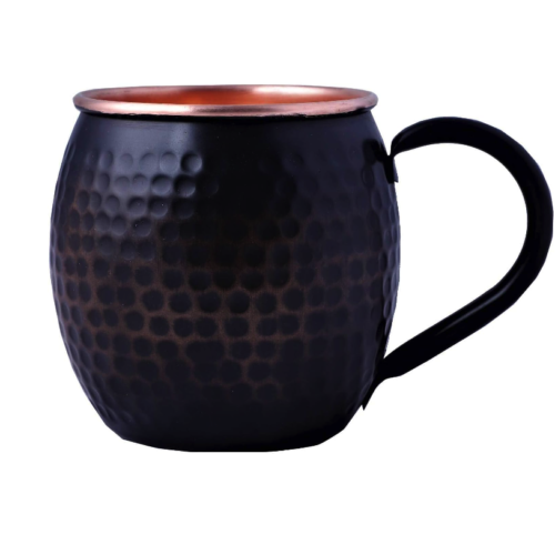 Black Moscow Mule Mugs Pure Copper Cups for Drinking Gifts