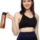 Copper Water Bottle, Hand Hammered Ayurvedic Flip Sipper, Leakproof 1000ML