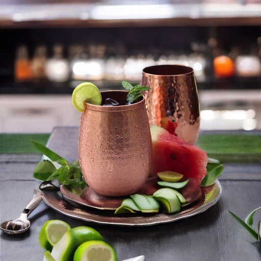 Pure Copper Cups  Set of 4, Stemless Tumblers & Wine Glasses