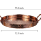 Copper Round Display Tray with Handcrafted Hammered Design