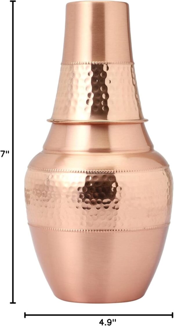 Handmade Pure Copper Water Jug Pitcher Set | Ayurveda Drinkware