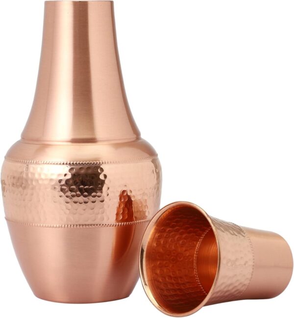 Handmade Pure Copper Water Jug Pitcher Set | Ayurveda Drinkware
