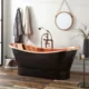 Straight Base Copper Bathtub Nickel Inside Black Outside