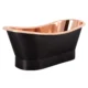 Straight Base Copper Bathtub Nickel Inside Black Outside