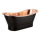Straight Base Copper Bathtub Nickel Inside Black Outside