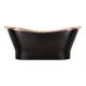 Straight Base Copper Bathtub Nickel Inside Black Outside
