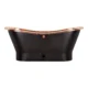 Straight Base Copper Bathtub Nickel Inside Black Outside